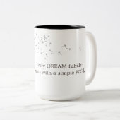 Tasse 2 Couleurs Dandelion Fait Une Citation Souhaite (Devant droit)