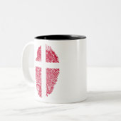 Tasse 2 Couleurs Danemark Drapeau Empreinte Pays Fierté (Devant gauche)