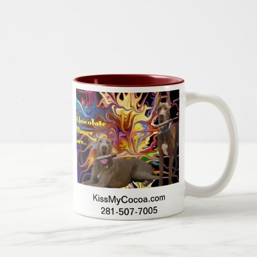 Tasse 2 Couleurs Danois de chocolat de dynamite (Droit)