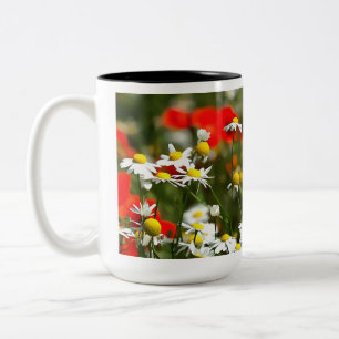 Tasse 2 Couleurs Dans un champ de pavots être une marguerite
