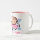 Tasse 2 Couleurs Danse de tutu d'amour de singe (Devant droit)