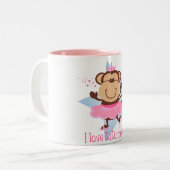 Tasse 2 Couleurs Danse de tutu d'amour de singe (Devant gauche)