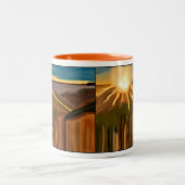 Tasse 2 Couleurs Danse des cactus art Abstrait (Centre)