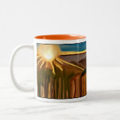 Tasse 2 Couleurs Danse des cactus art Abstrait (Gauche)