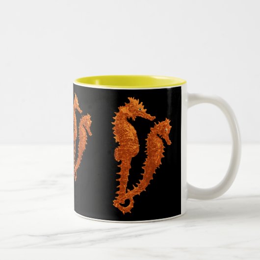 Tasse 2 Couleurs Danse Des Chevaux De Mer (Orange) (Droit)