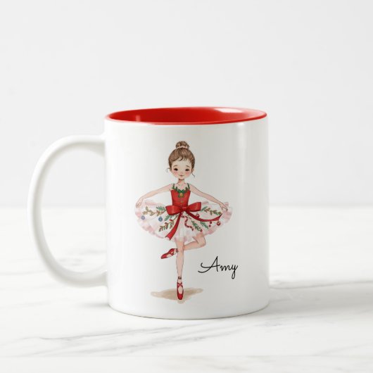 Tasse 2 Couleurs Danse Fille de Ballet de Noël (Gauche)