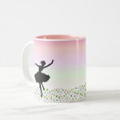 Tasse 2 Couleurs Danse parmi les étoiles - coucher du soleil rose (Devant gauche)