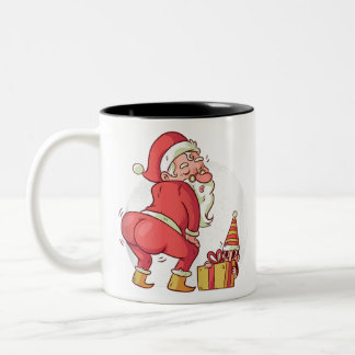 Tasse 2 Couleurs Danses de Noël en pyjama d'elfes de santa claus