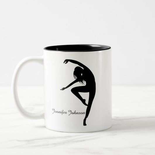 Tasse 2 Couleurs Danseur moderne Silhouette Danse (Gauche)