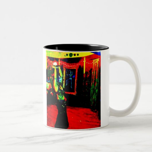 Tasse 2 Couleurs Danseuse du ventre avec le feu (Droit)