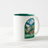 Tasse 2 Couleurs Darjeeling Inde Travel Art Emblem (Devant droit)