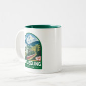 Tasse 2 Couleurs Darjeeling Inde Travel Art Emblem (Devant gauche)