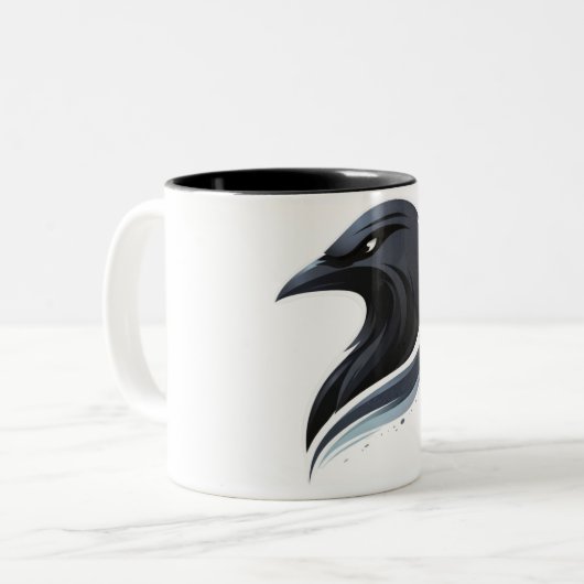 Tasse 2 Couleurs Dark Bird Art (Devant gauche)