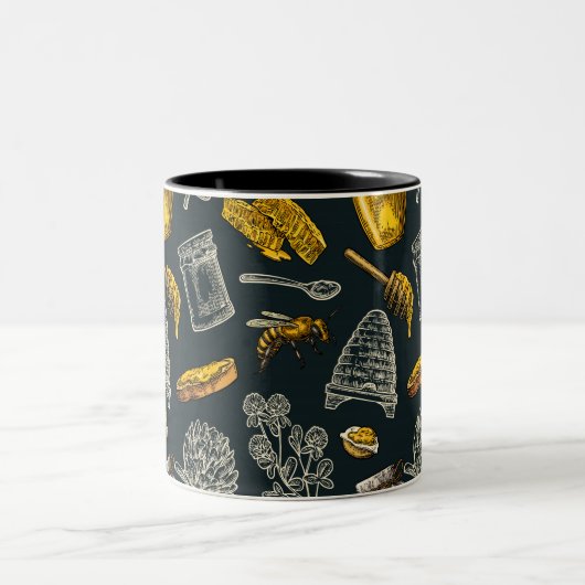 Tasse 2 Couleurs Dark Honey Bee Bee Beehive (Centre)