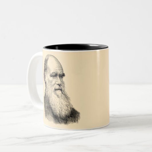 Tasse 2 Couleurs Darwin Portrait Evolution/ Charles Darwin (Devant gauche)