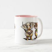 Tasse 2 Couleurs Dashing Dachshunds Appelés (Devant droit)