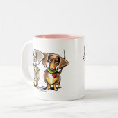 Tasse 2 Couleurs Dashing Dachshunds Appelés (Devant gauche)