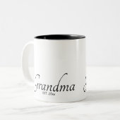 Tasse 2 Couleurs Date de création de grand-mère Est Script noir (Devant gauche)