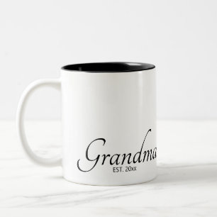 Tasse 2 Couleurs Date de création de grand-mère Est Script noir