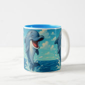 Tasse 2 Couleurs Dauphin (Devant droit)