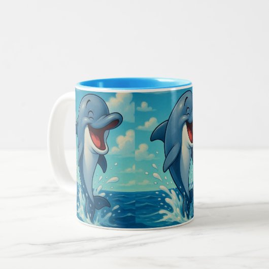 Tasse 2 Couleurs Dauphin (Devant gauche)