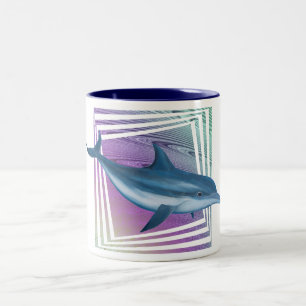 Tasse 2 Couleurs Dauphin bleu de cascade