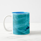 Tasse 2 Couleurs Dauphin en photo de l'eau bleue (Gauche)