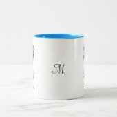 Tasse 2 Couleurs Dauphin Mignon Moderne, Écriture et Monogramme (Centre)