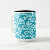 Tasse 2 Couleurs Dauphins mignons (Devant gauche)