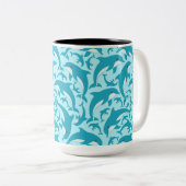 Tasse 2 Couleurs Dauphins mignons (Devant droit)