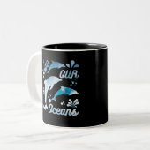 Tasse 2 Couleurs Dauphins / Sauvez nos océans (Devant gauche)