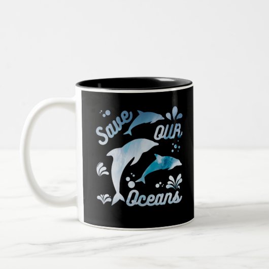Tasse 2 Couleurs Dauphins / Sauvez nos océans (Gauche)