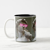 Tasse 2 Couleurs David porte des lunettes de couleur rose (Gauche)