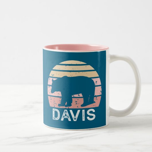 Tasse 2 Couleurs Davis West Virginia Retro Bear (Droit)