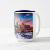 Tasse 2 Couleurs Dayton Ohio Abstrait Skyline (Devant droit)