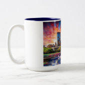 Tasse 2 Couleurs Dayton Ohio Abstrait Skyline (Gauche)