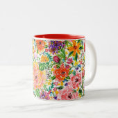 Tasse 2 Couleurs De jolies fleurs (Devant droit)