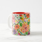 Tasse 2 Couleurs De jolies fleurs (Devant gauche)