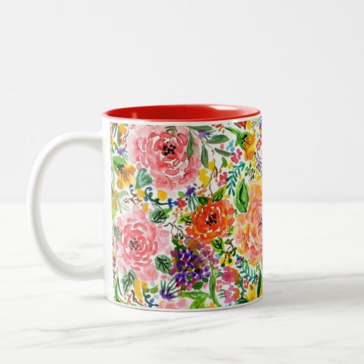 Tasse 2 Couleurs De jolies fleurs (Gauche)