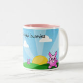 Tasse 2 Couleurs de lapins roses étranges, (Devant droit)