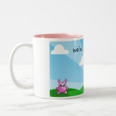 Tasse 2 Couleurs de lapins roses étranges, (Gauche)