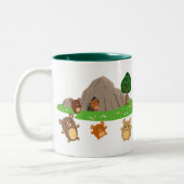 Tasse 2 Couleurs De mignons ours de dessin dans une caverne (Gauche)
