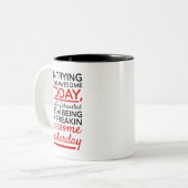 Tasse 2 Couleurs De typographie hier impressionnant rouge noir (Devant gauche)