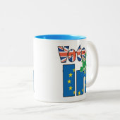 Tasse 2 Couleurs De vote UE dedans (restez) - - référendum (Devant droit)