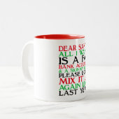 Tasse 2 Couleurs Dear Santa (Devant gauche)