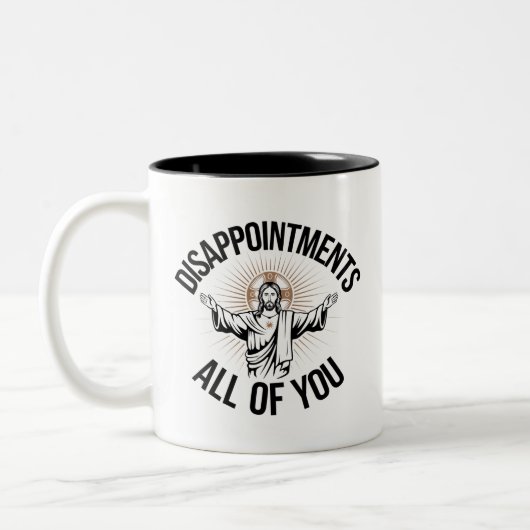 Tasse 2 Couleurs Déceptions sarcastiques vous tous chrétiens (Gauche)