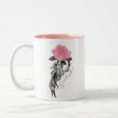 Tasse 2 Couleurs Décès dans le Rose de squelette (Gauche)