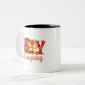 Tasse 2 Couleurs Déchets de bon thanksgiving Automne (Devant gauche)