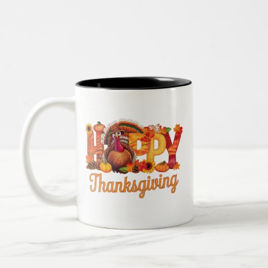 Tasse 2 Couleurs Déchets de bon thanksgiving Automne (Gauche)