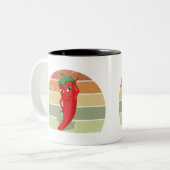 Tasse 2 Couleurs Déchiré Retro Sunset Hot Pepper Diva Dessin (Devant gauche)